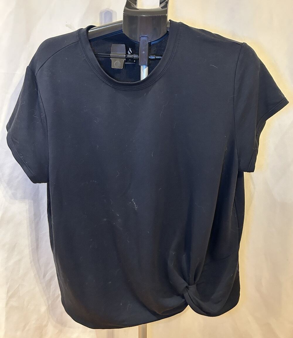 Skechers Knot-Front Black T-Shirt Women's size XL